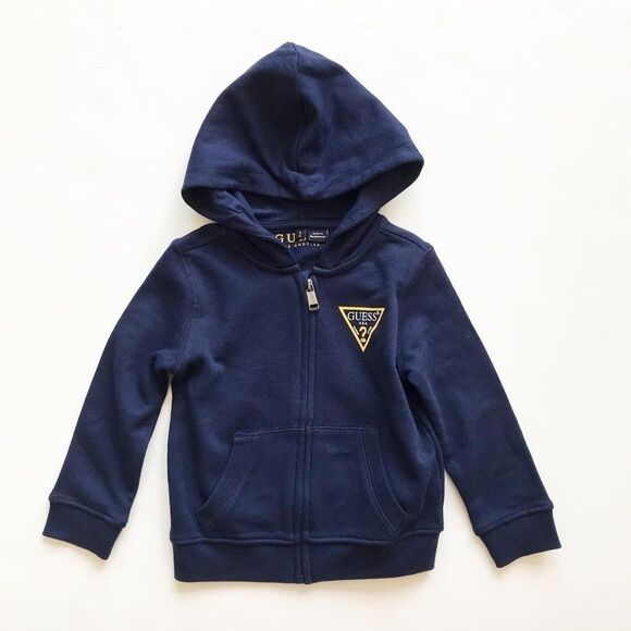 Guess navy blue zip up hoodie EUC 2T - Picture 1 of 4